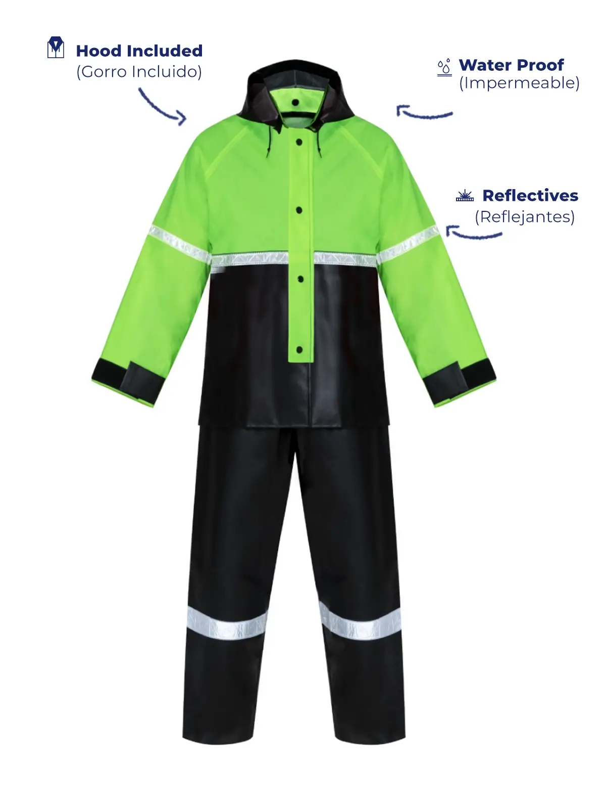 Motorcyclist Reflective Raincoat 