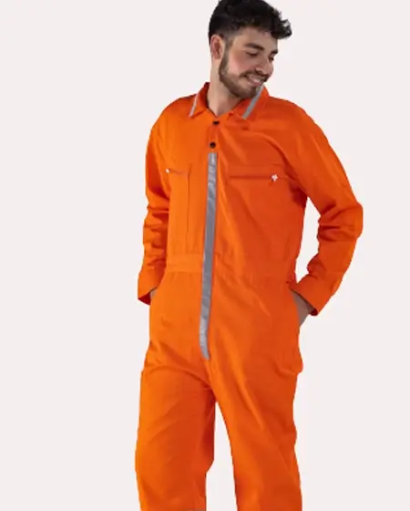 High-visibility orange coverall