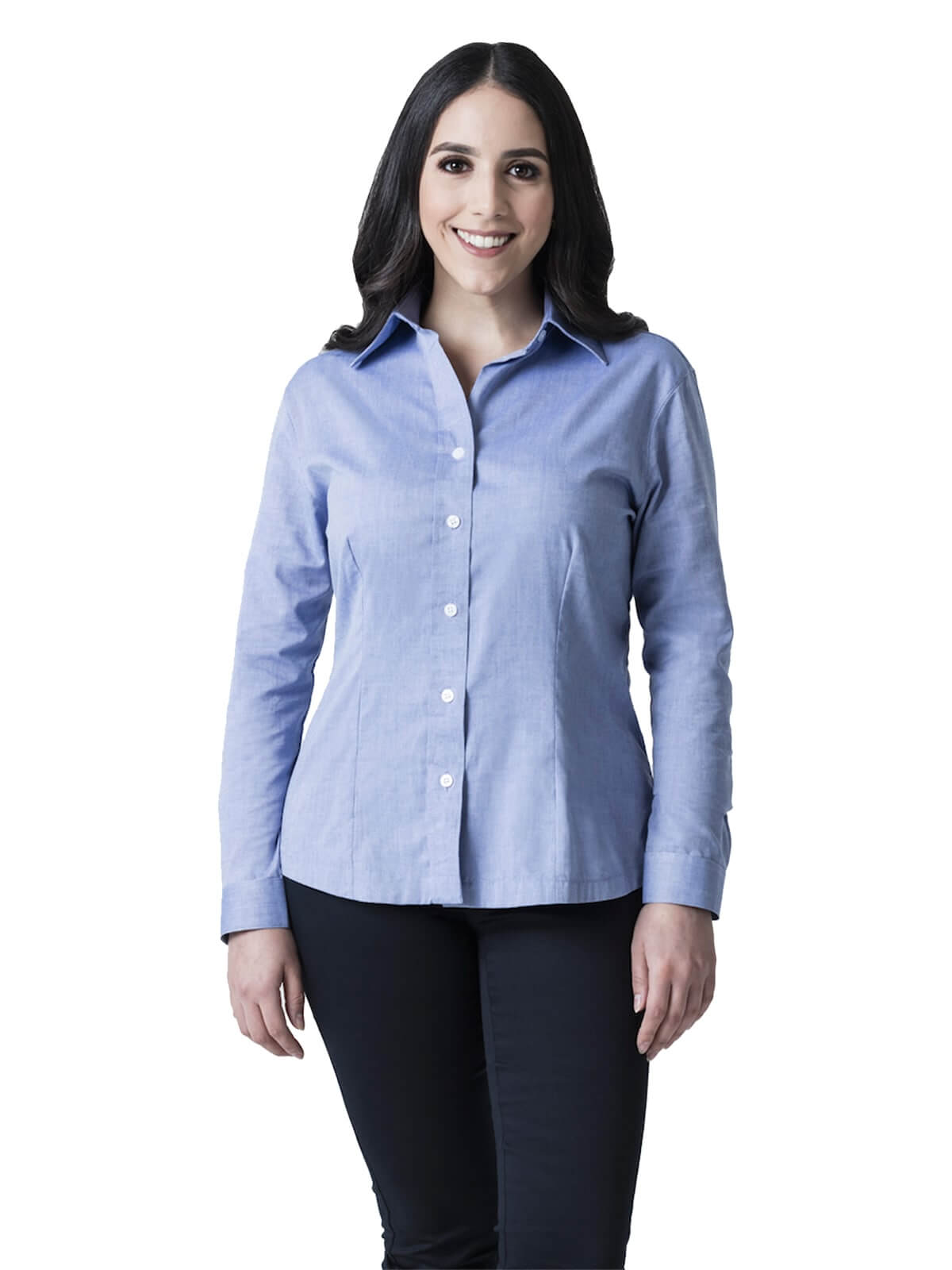 blusa oxford color cielo 