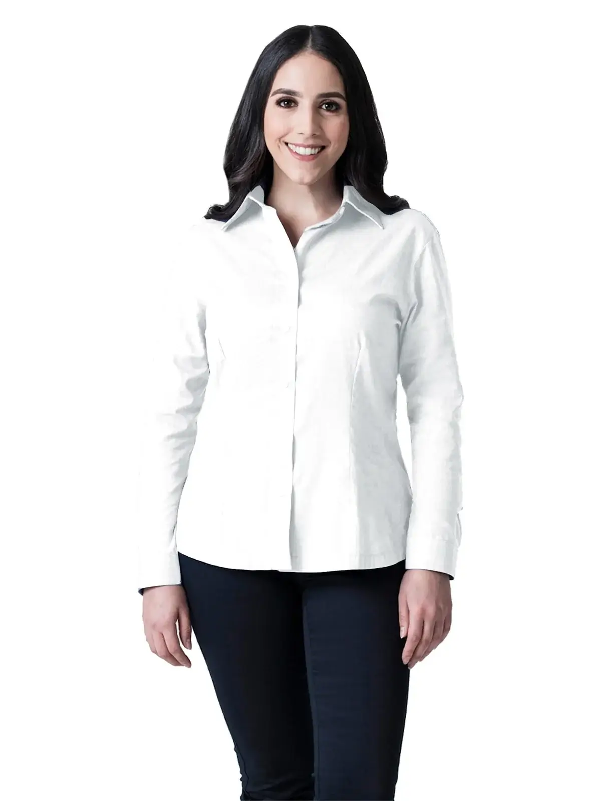 blusa oxford color blanca