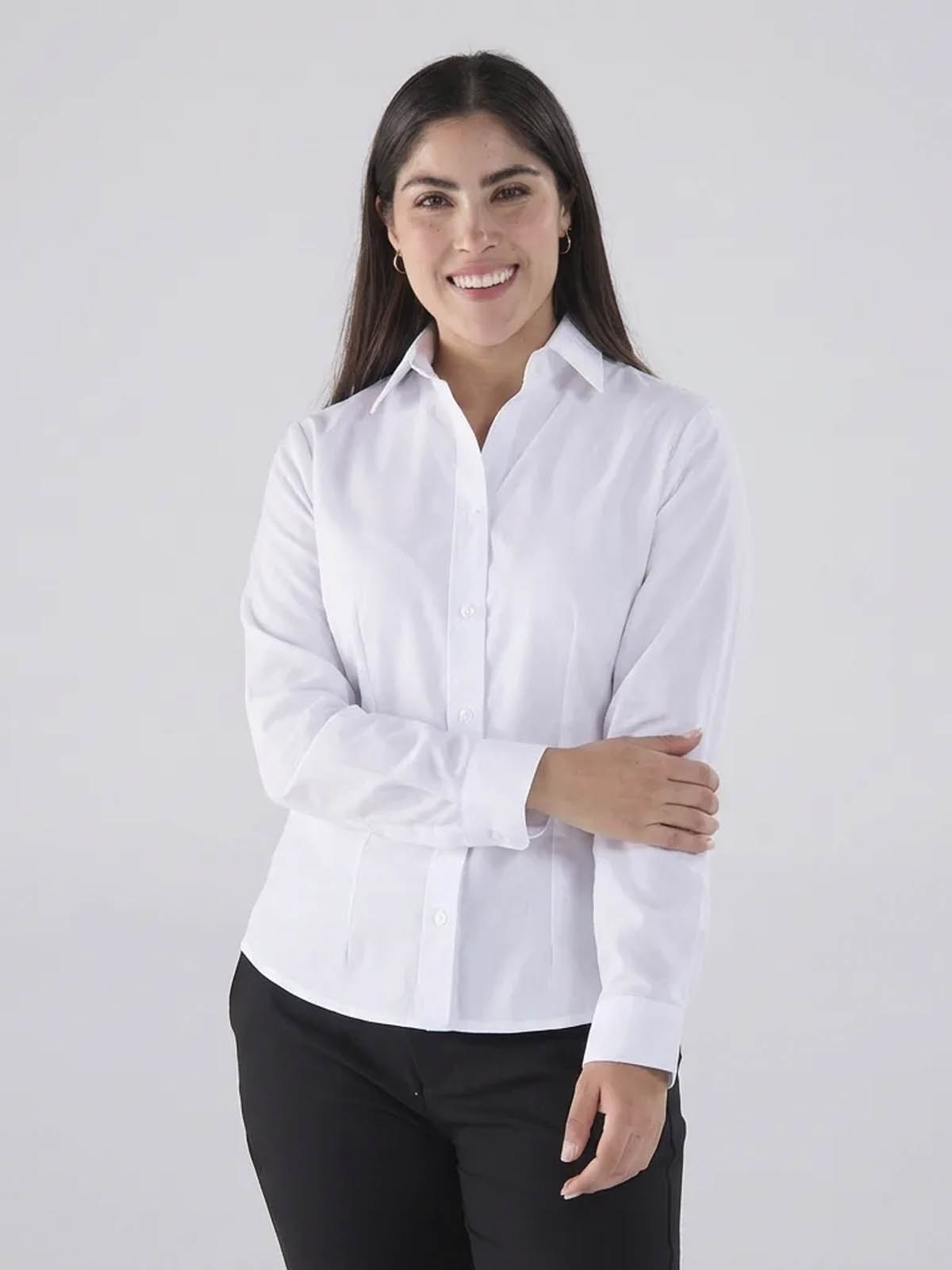 blusa oxford color blanca