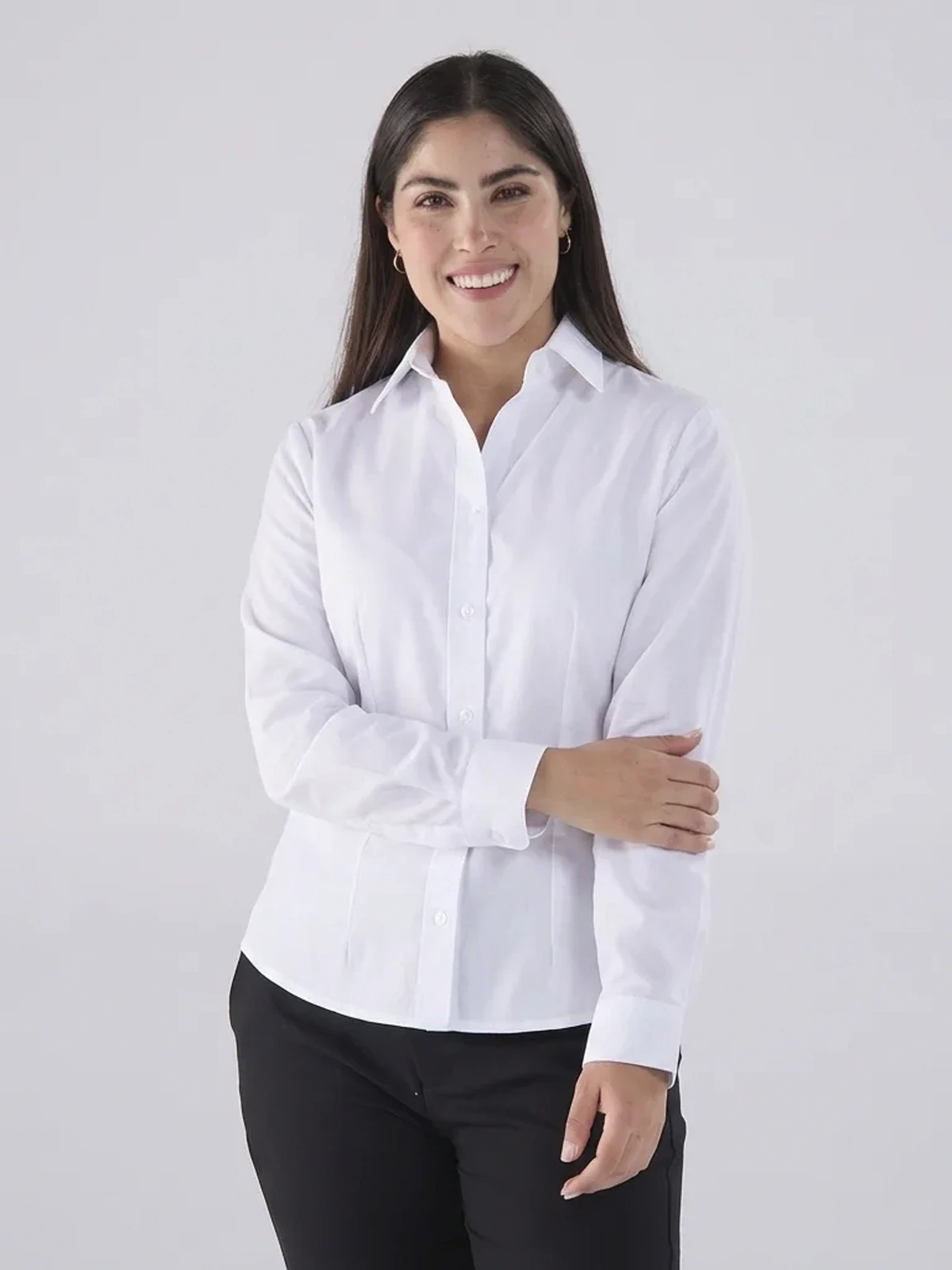 blusa oxford color blanca
