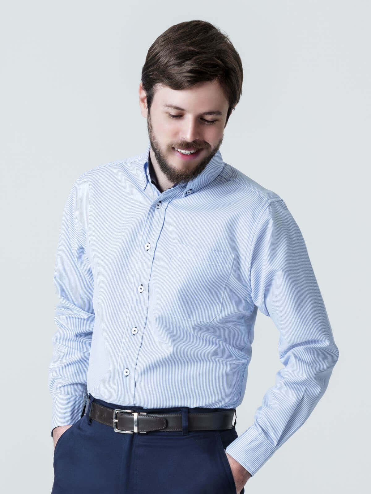 Striped executive  Shirt light blue 