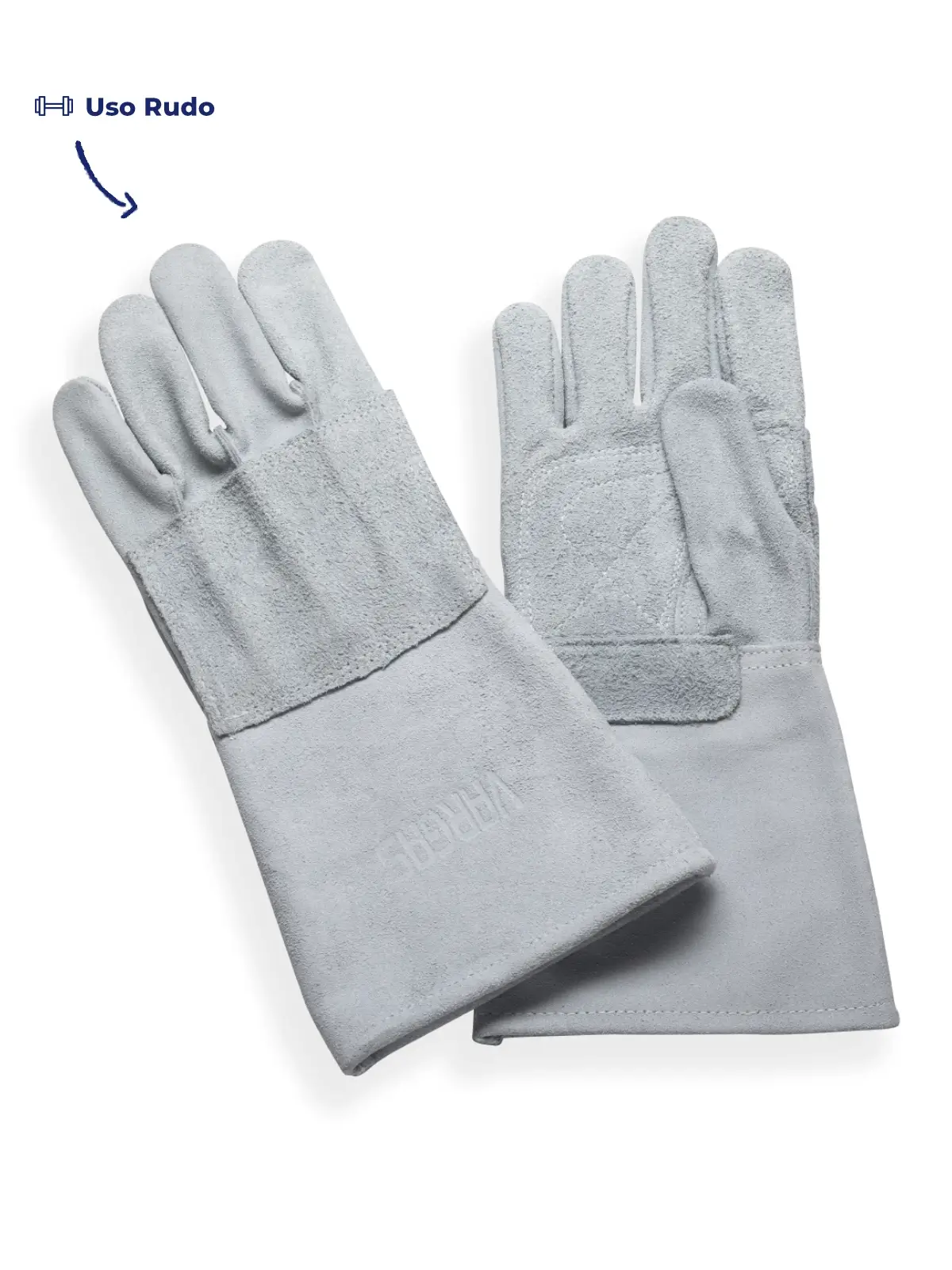 Guantes de soldador largos color gris