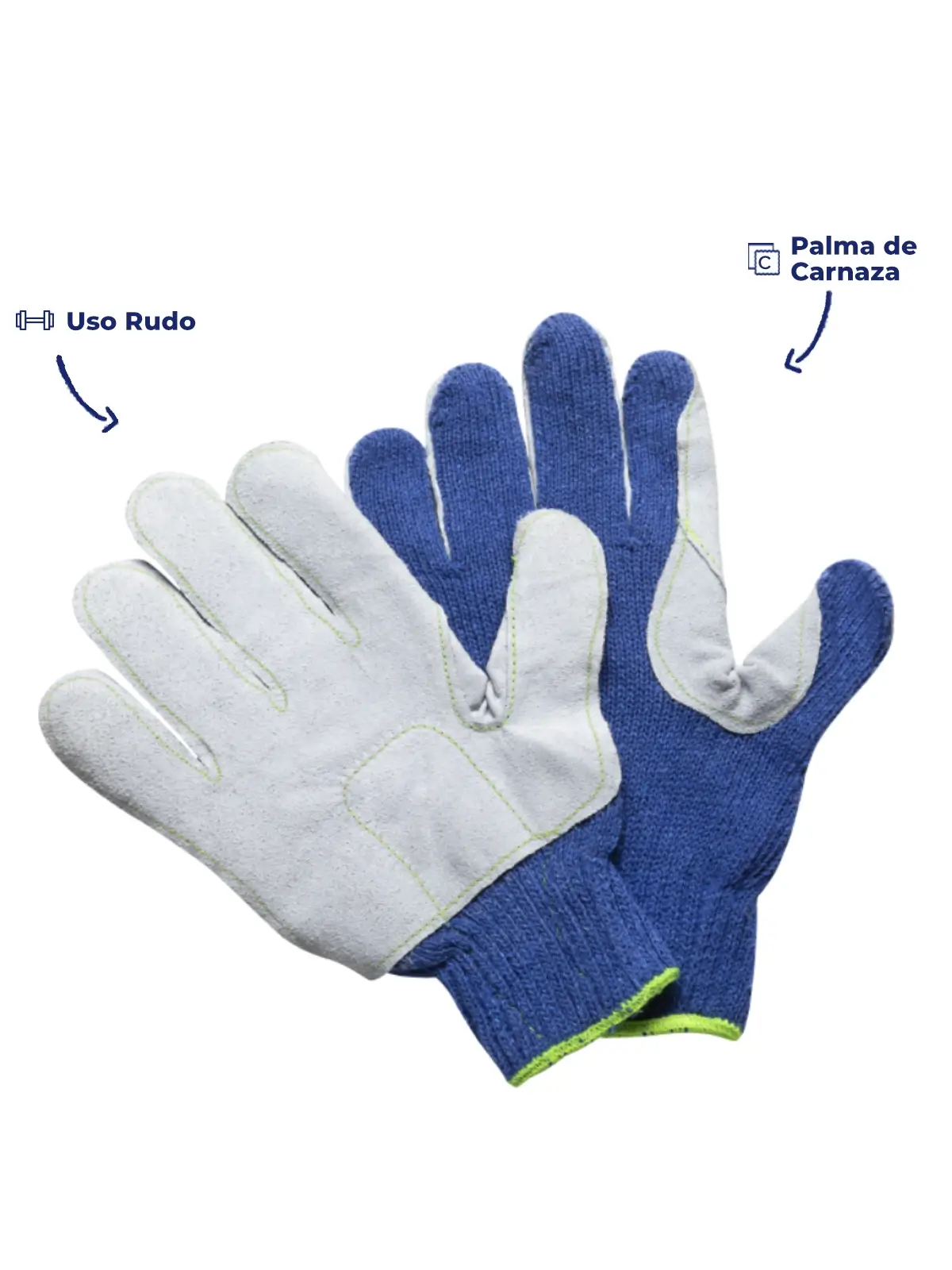 Cotton Gloves with faux leather Palm