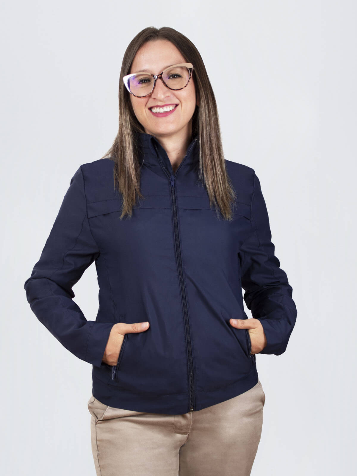 rain work jacket for woman navy