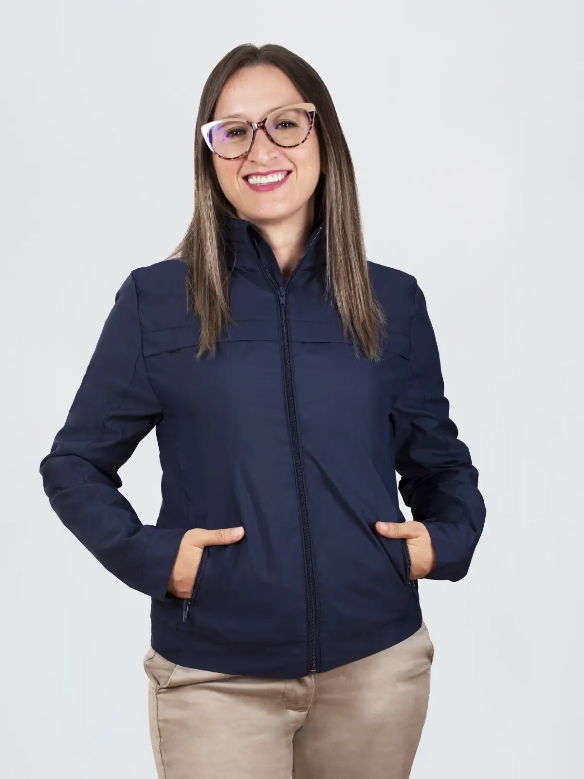 rain work jacket for woman navy