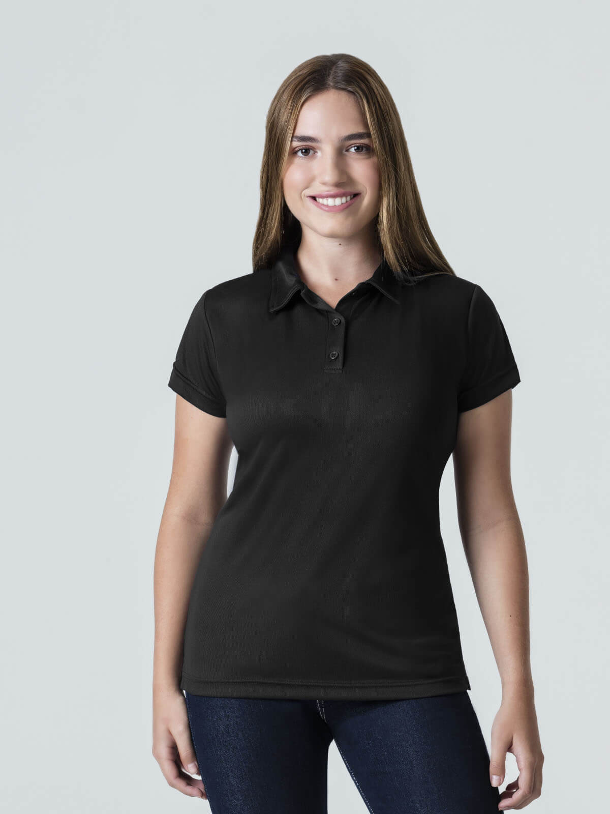 dry fit work polo women black