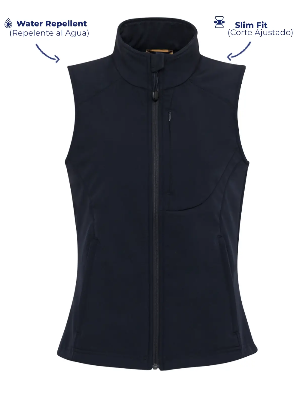 Bolivia Neoprene Vest navy color for women front view