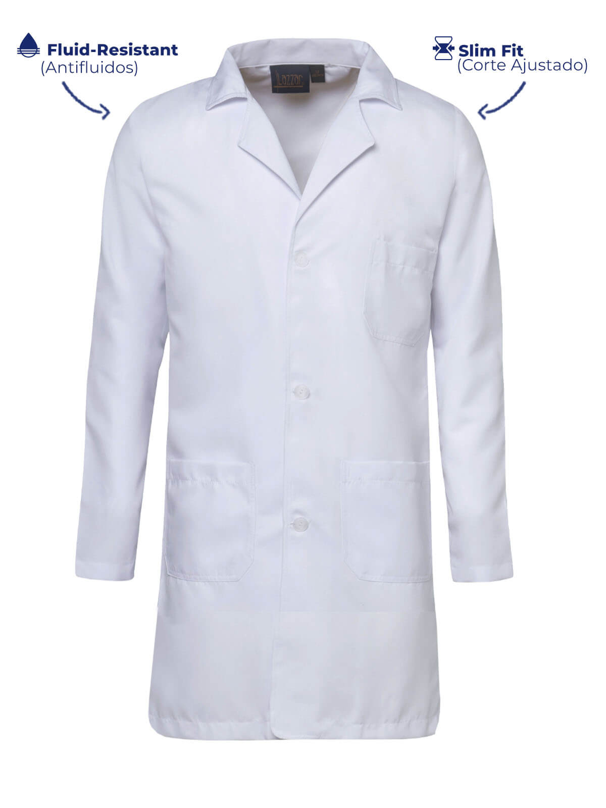 embroidered lab coat