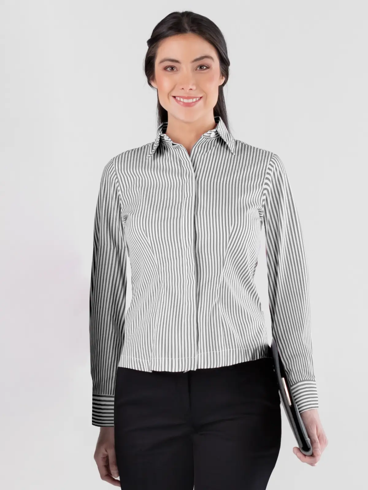 Striped Blouse for womens gray