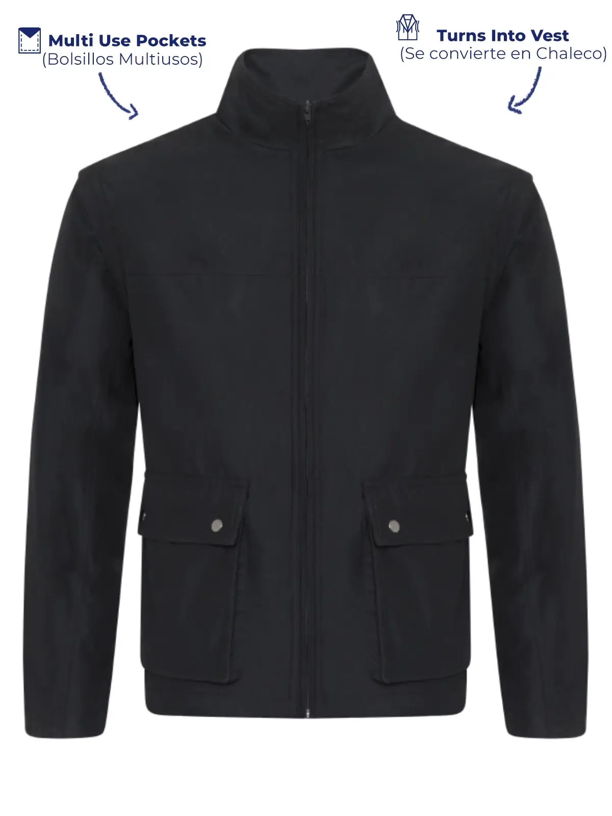 Jacket With Removable Sleeves