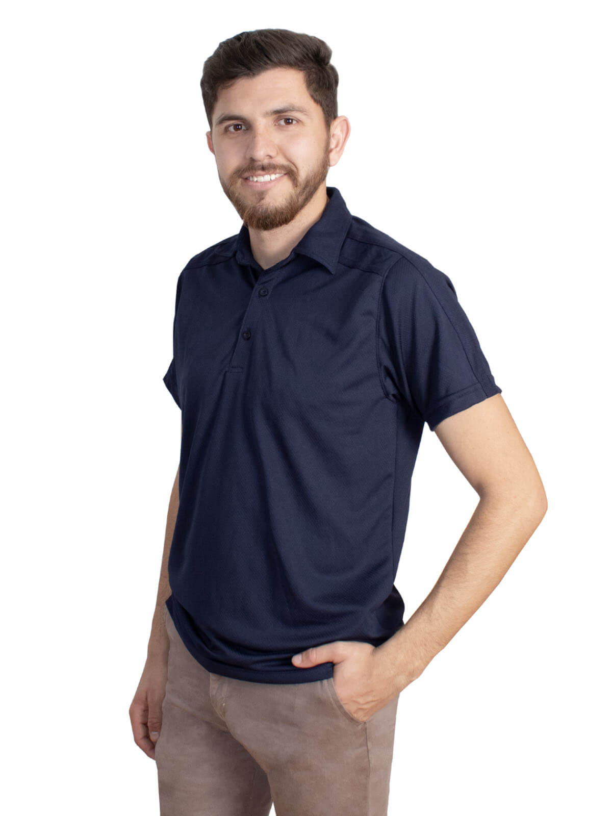 playera dry fit polo navy