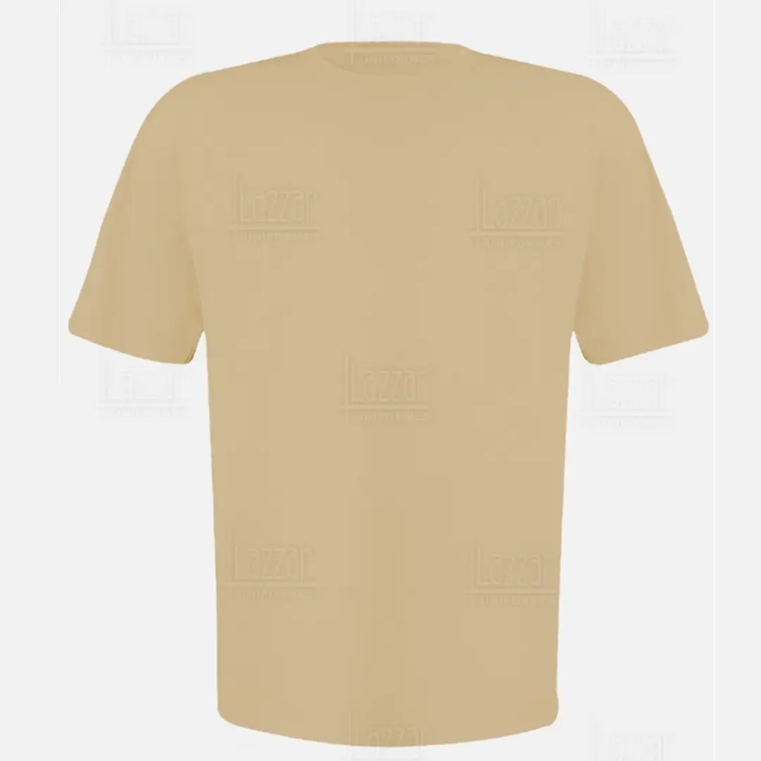 Camiseta cuello redondo color beige