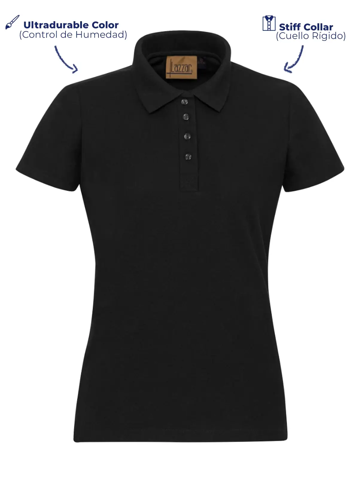 Playera Tipo Polo Ejecutiva Premium Dry Fit para dama color negro