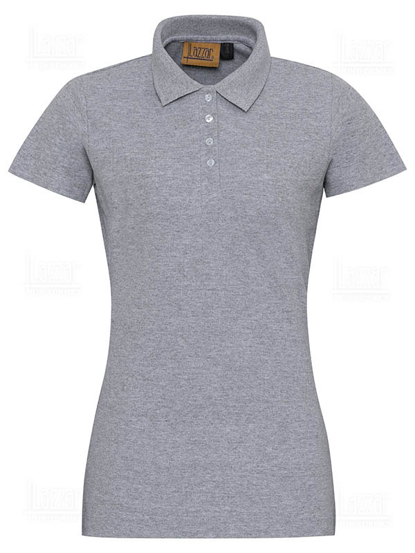 Womens pique polo shirt light gray 