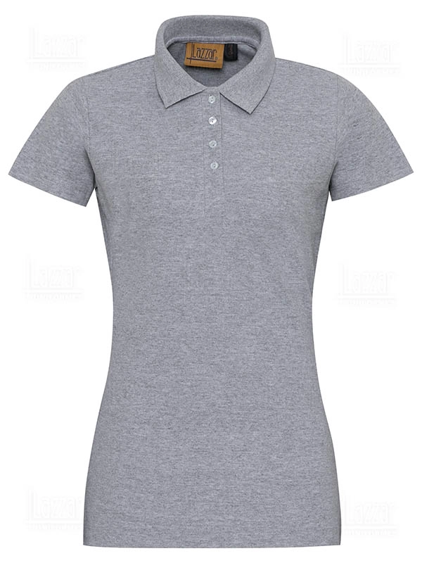 Womens pique polo shirt light gray 