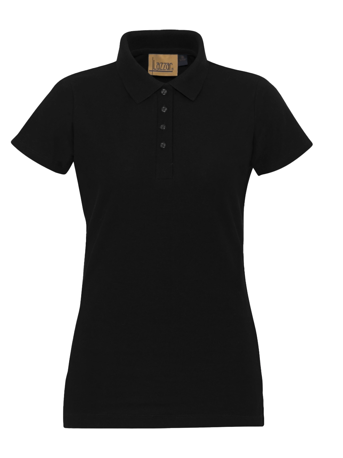 womens pique polo shirt black