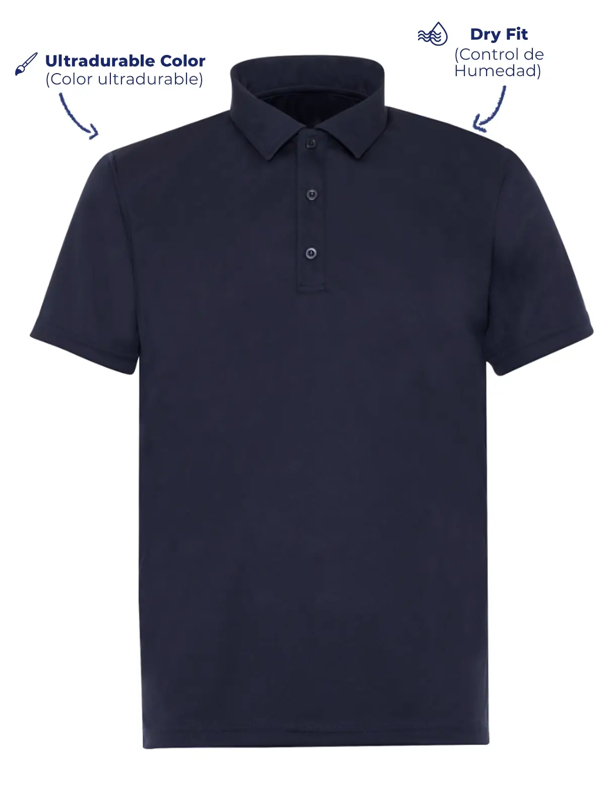 Polo Dry fit P-900 marino hombre frente