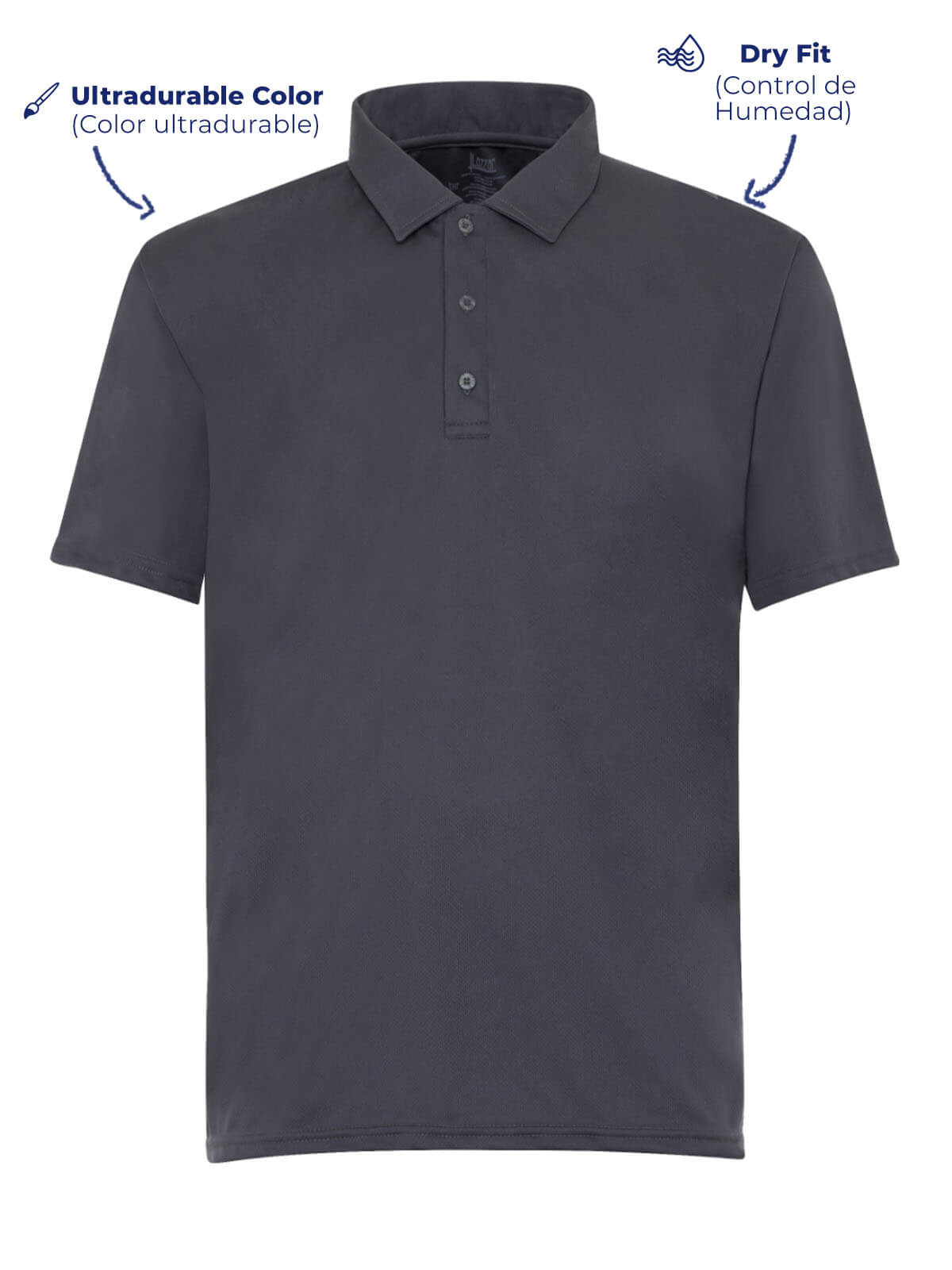 Men's grey P 900 Dry fit polo shirt front view