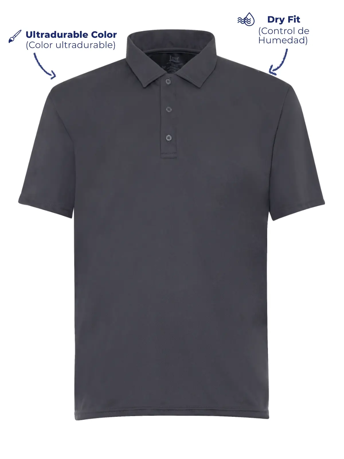 Polo Dry fit P-900 gris hombre frente