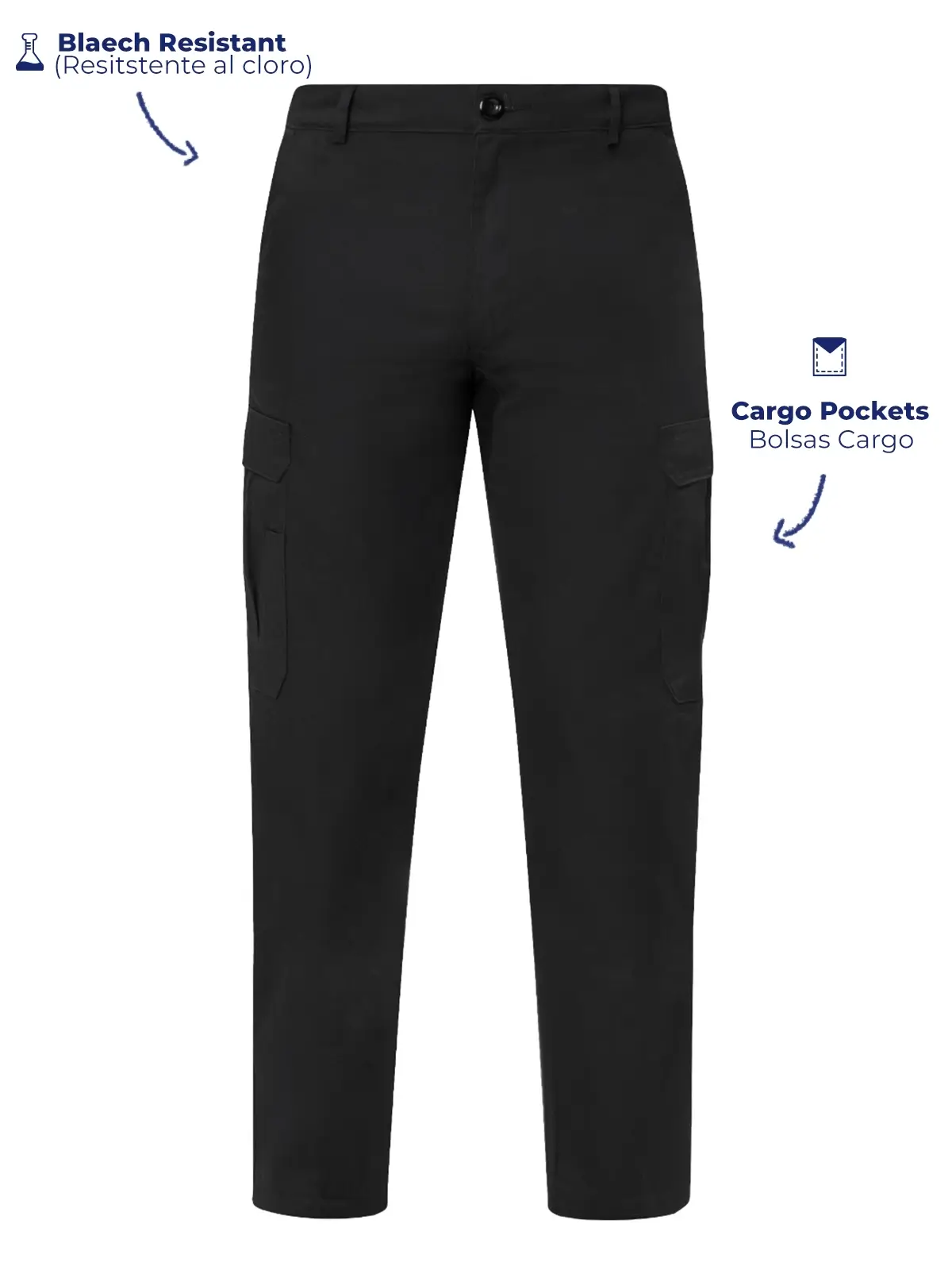 Black Cargo Pants front view