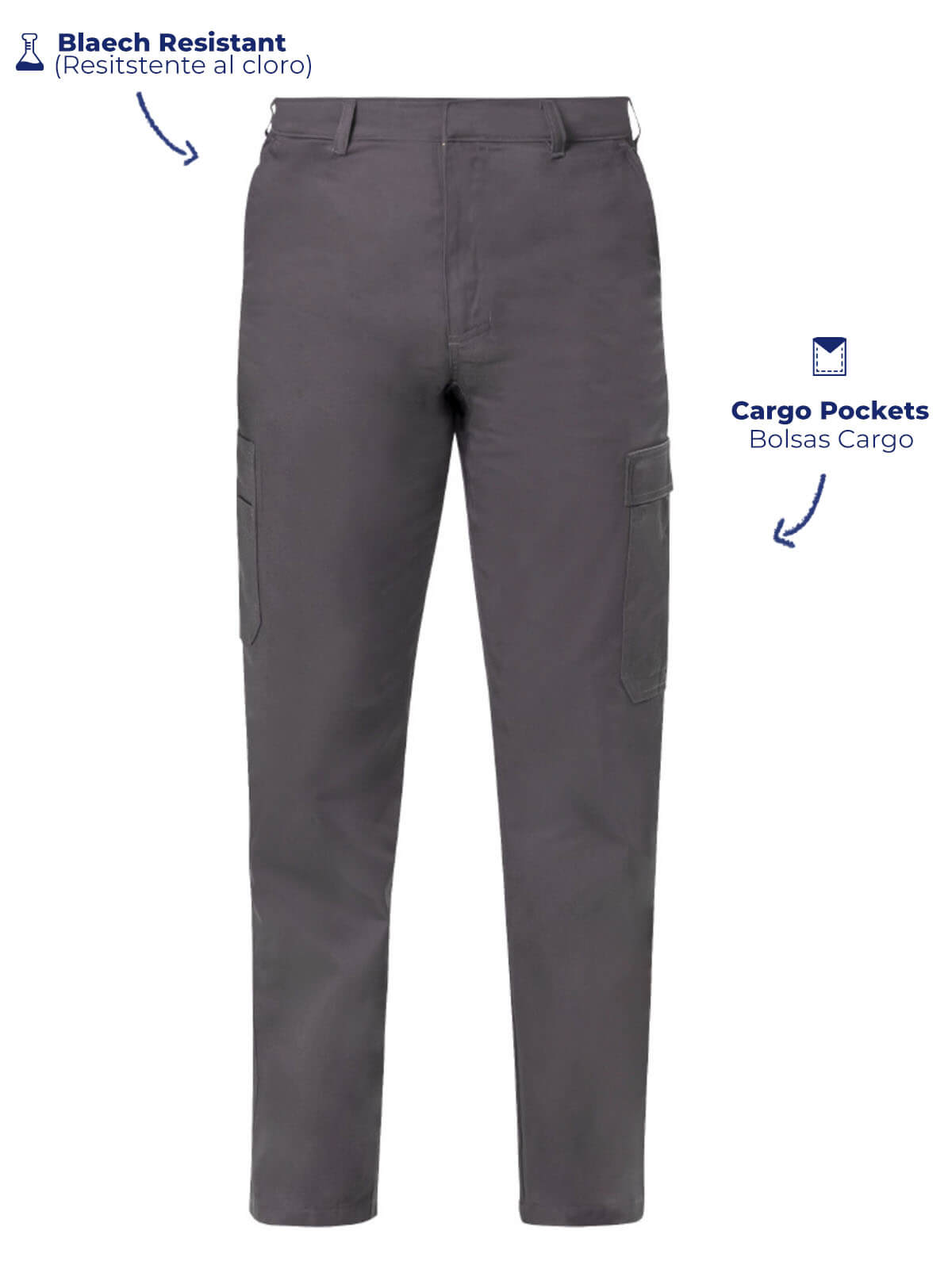 Cargo Pants gray color front view