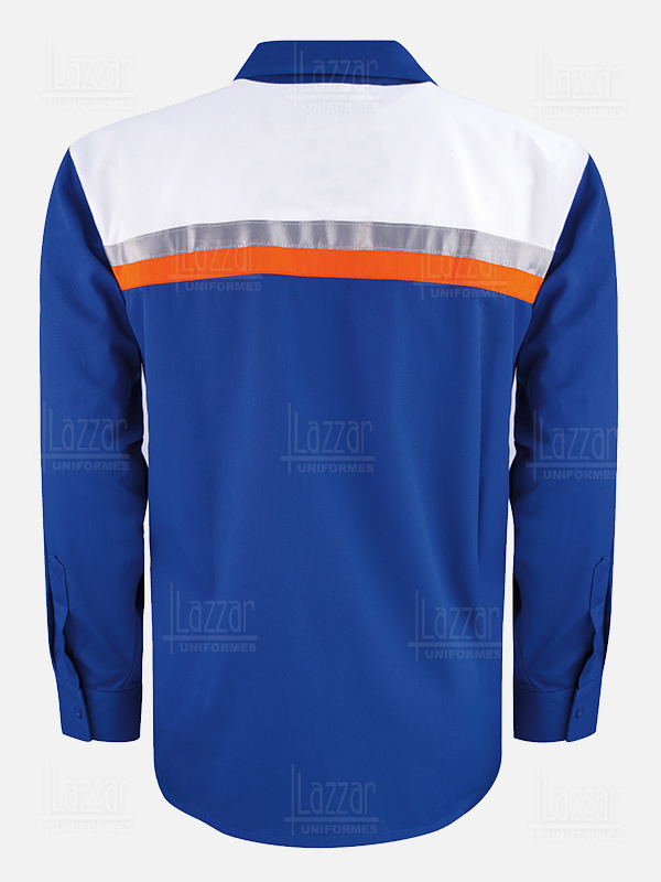 Shirt with reflective ribbons white