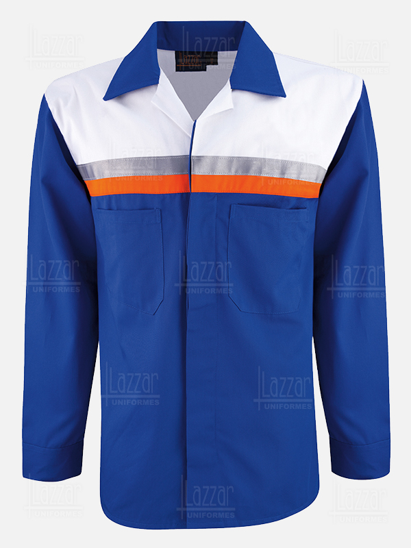 Shirt with reflective ribbons for man