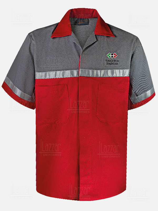 shirt with orange reflective ribbons for men