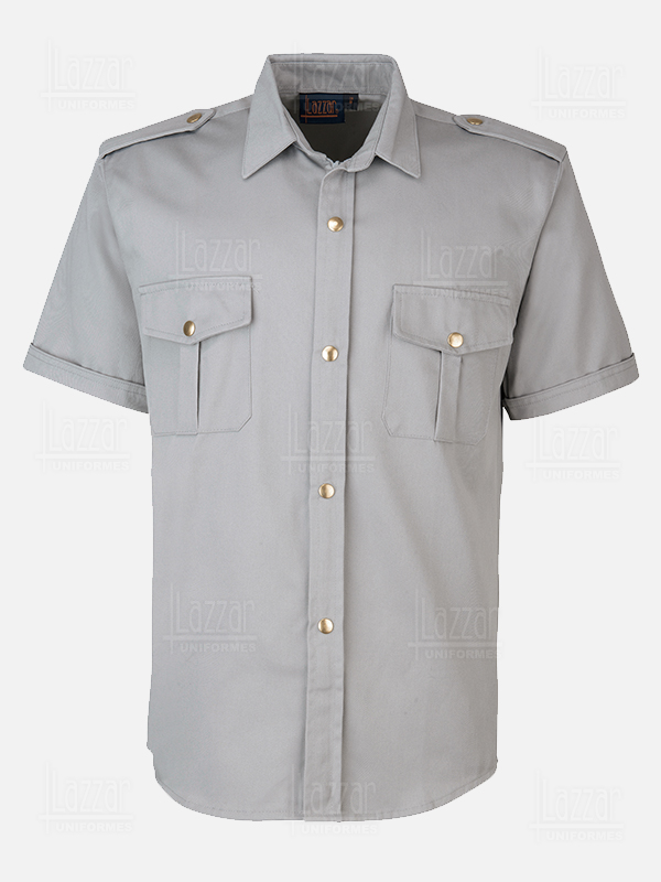 Police shirt gray color back view