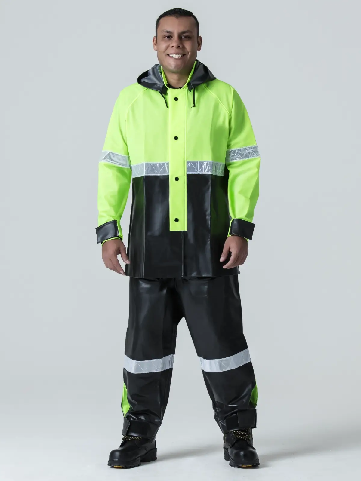 Motorcyclist Reflective Raincoat green