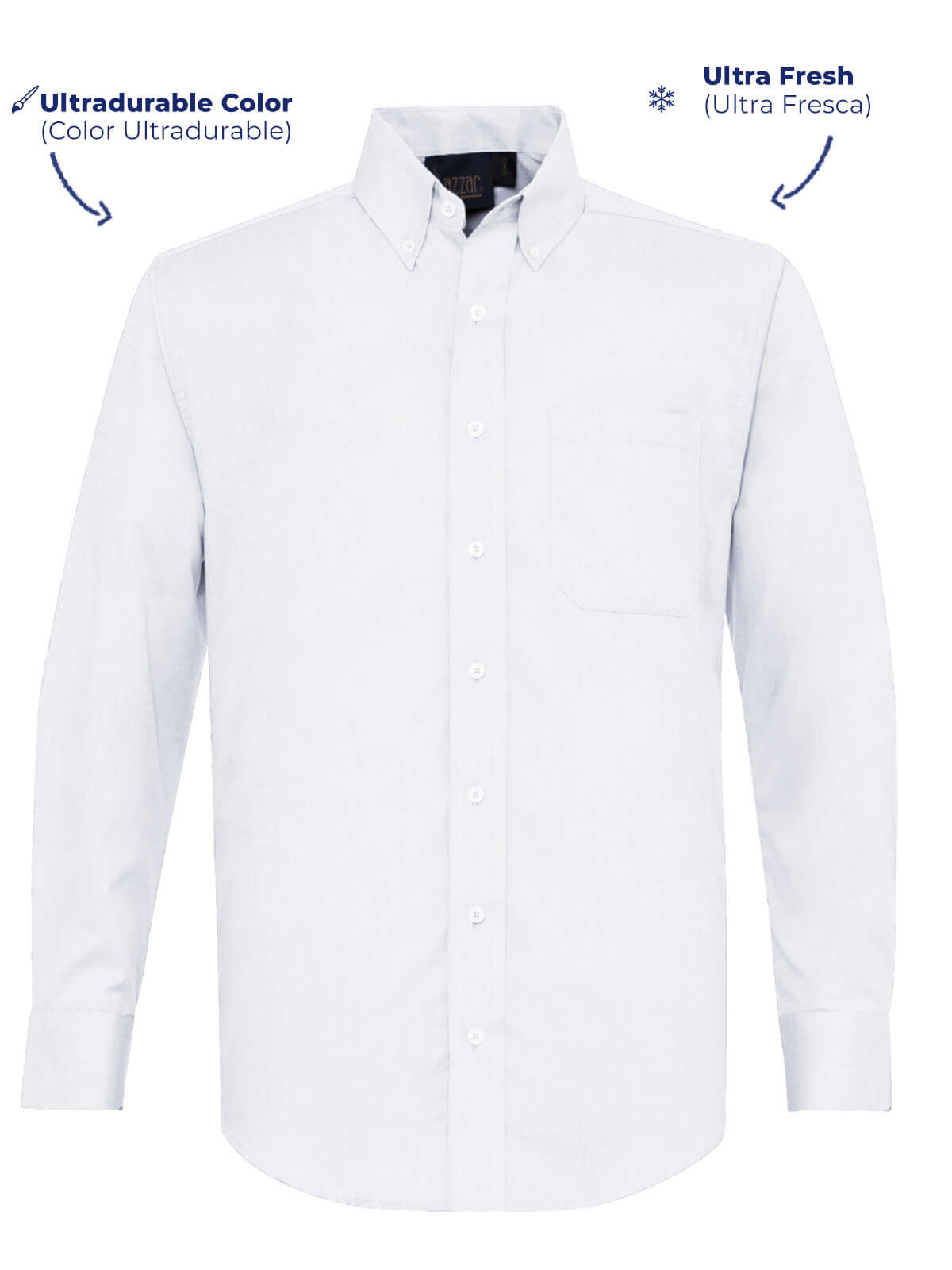 camisa oxford de caballero blanca