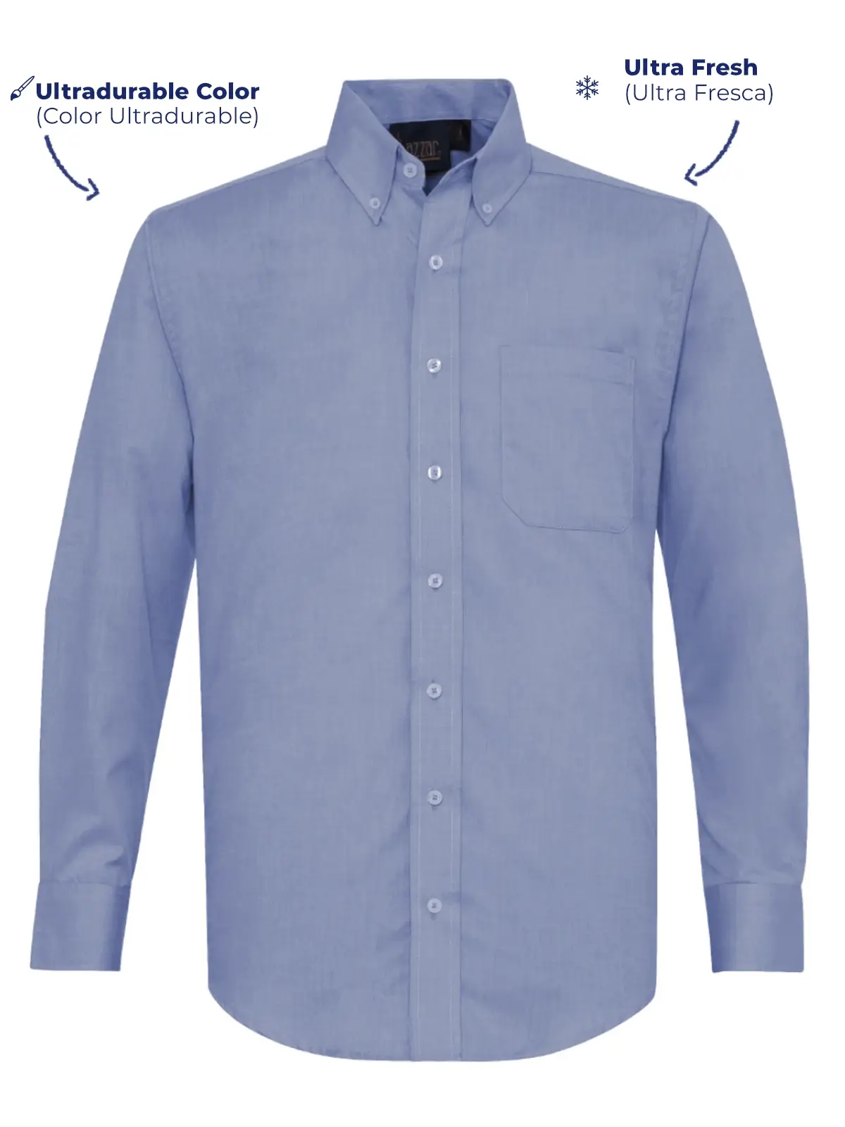 camisa oxford azul caballero