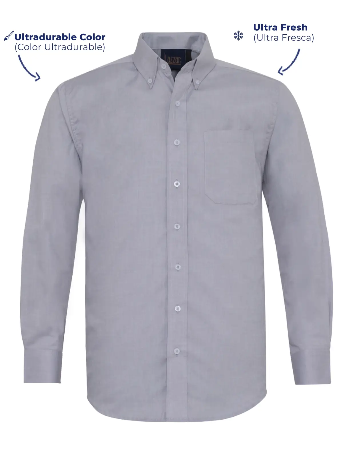 camisa oxford gris de caballero