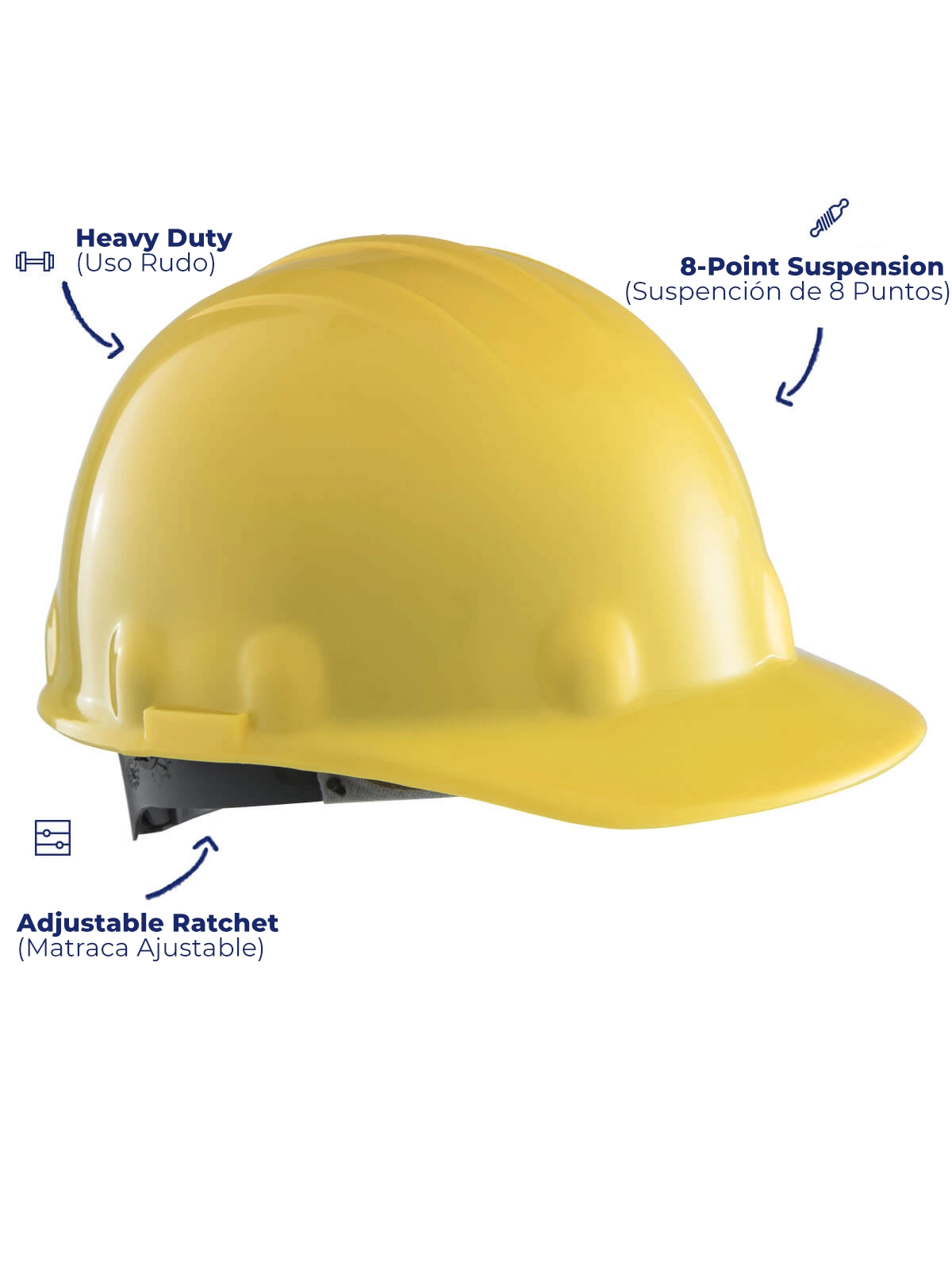 Yellow safety helmet for construction