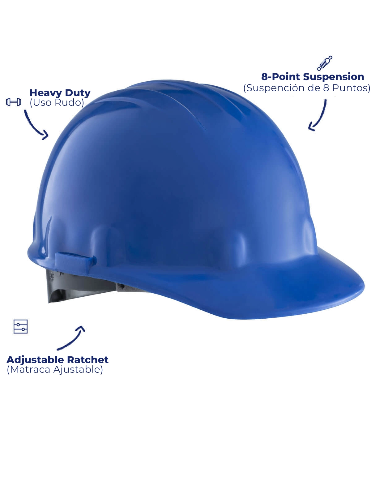 Blue safety helmet for construction