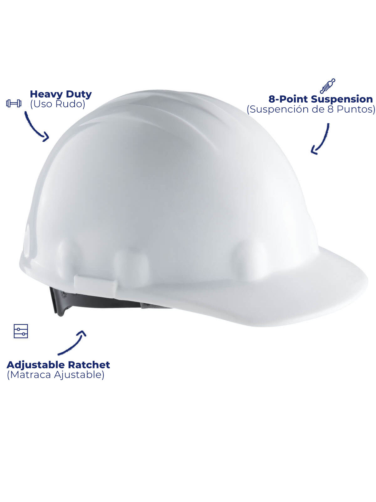 White safety helmet for construction