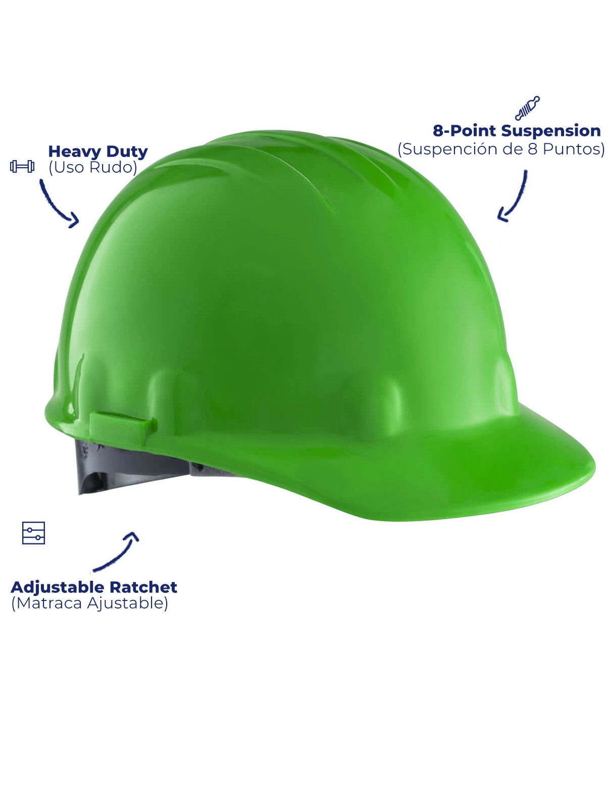 Casco de seguridad para construccion color verde