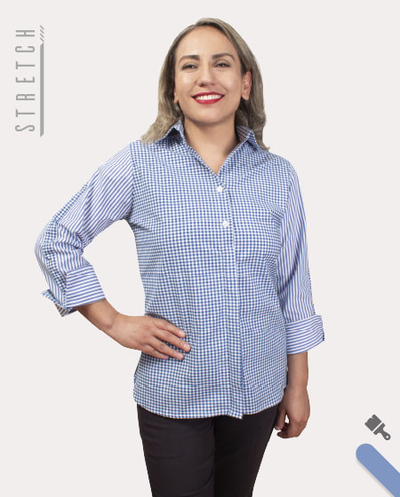 Blusa moderna de rayas con cuadro