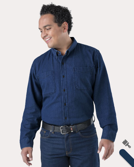 Camisa ligera de mezclilla (4.5 oz) para hombre