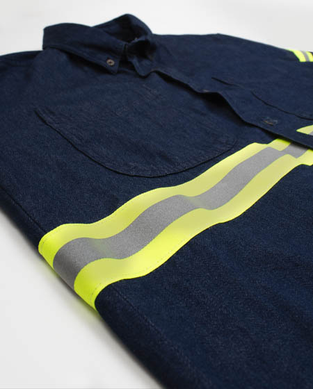 Reflective denim shirt