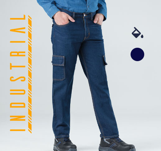 Pantalón de Mezclilla tipo cargo para Trabajo