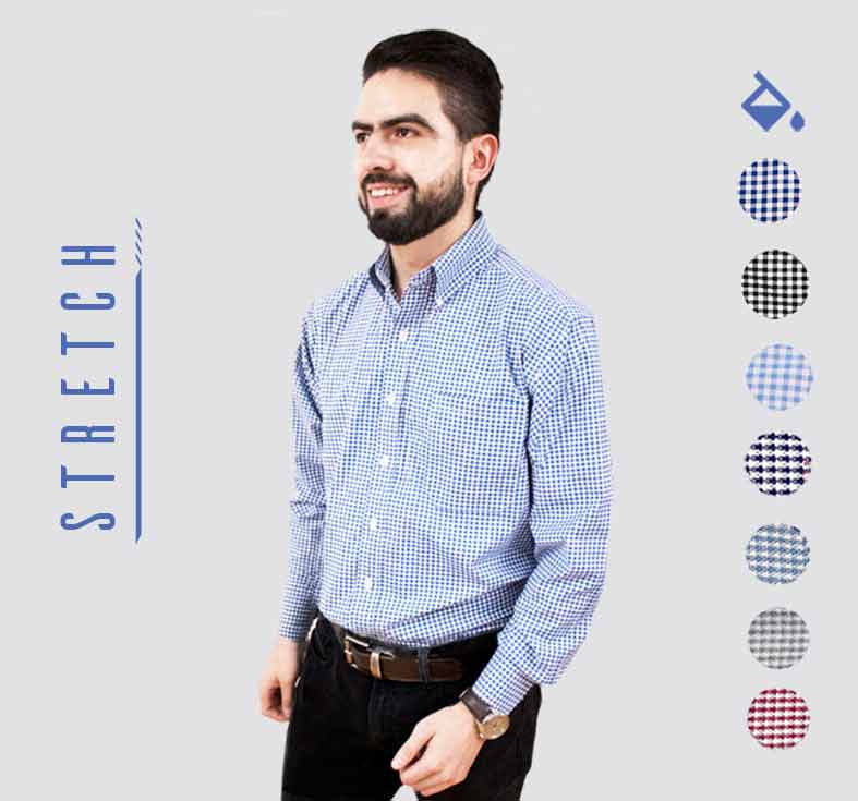 Men's Mini Grid Stretch Shirt