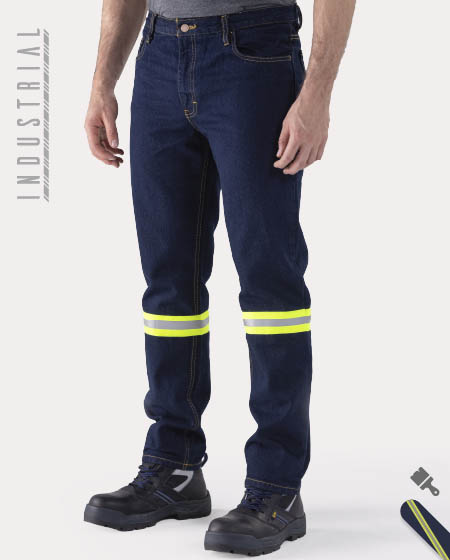 Pantalón de Mezclilla Con Reflejante (14oz)