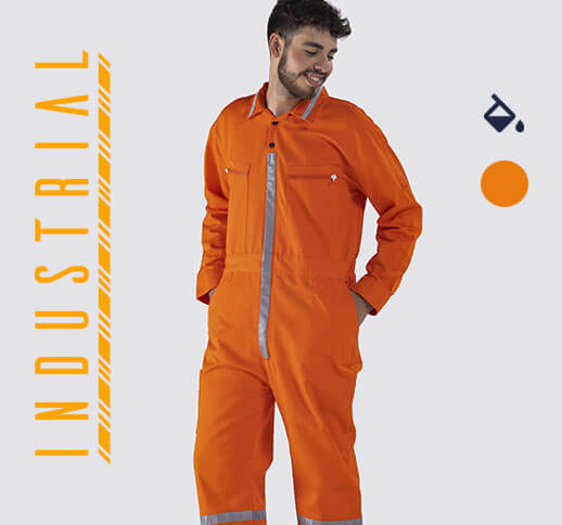 High-visibility orange coverall (Pemex Style)