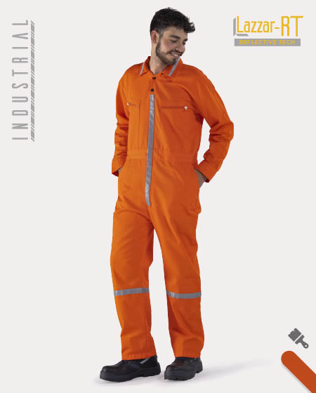 High-visibility orange coverall (Pemex Style)
