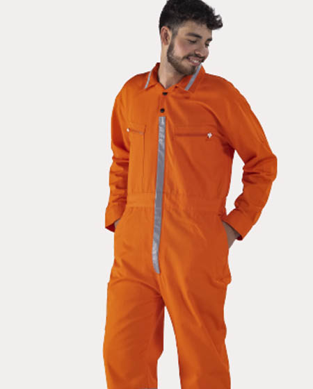 High-visibility orange coverall (Pemex Style)