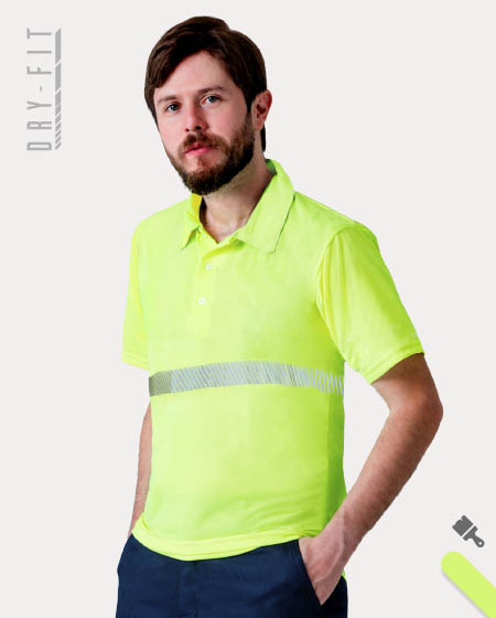 Playera Polo Amarillo Neón para Hombre