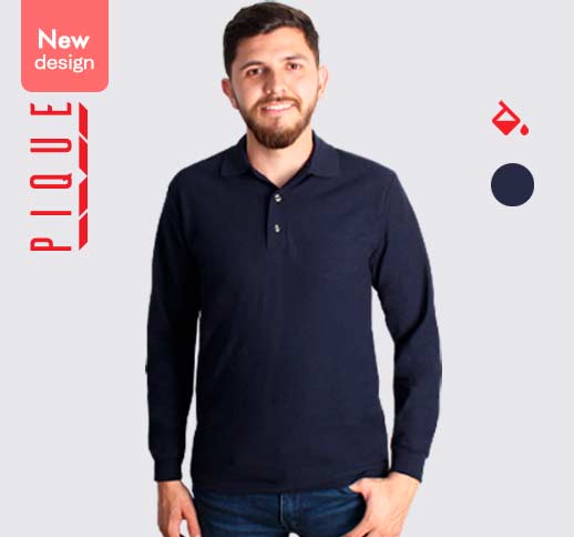 Men's Long Sleeve Polo Work Shirt